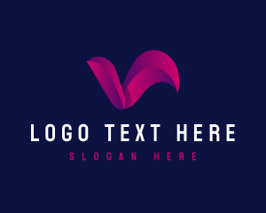 Brand - Modern Curve Letter V logo design