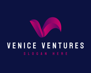 Modern Curve Letter V logo design