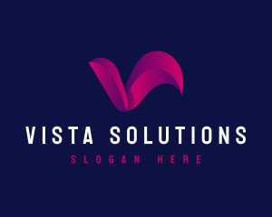 Modern Curve Letter V logo design