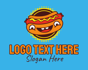 Food Chain - Pop Art Sausage Bun logo design