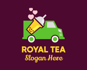 Bubble Tea Delivery Truck logo design