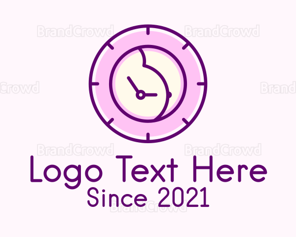 Pregnant Woman Clock Logo