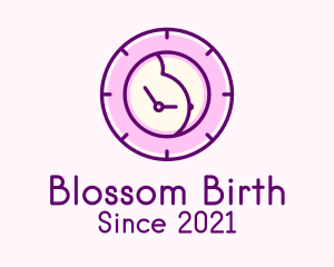 Obstetrician - Pregnant Woman Clock logo design