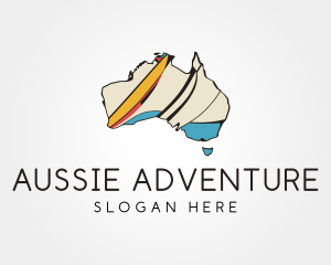 Aussie - Abstract Australia Map logo design