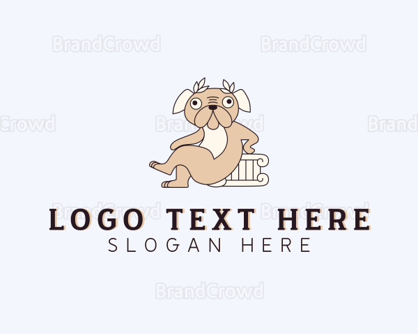 Greek Pug Dog Logo