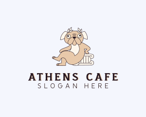 Athens - Greek Pug Dog logo design