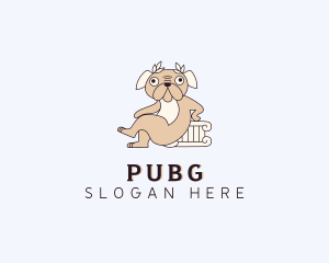 Orange Puppy - Greek Pug Dog logo design