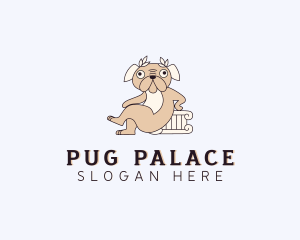 Pug - Greek Pug Dog logo design