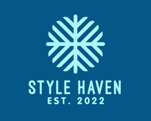 Skiing - Snowflake Pattern Texture logo design