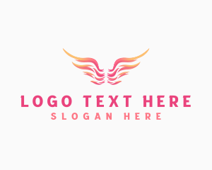 Angel - Angelic Flying Wings logo design