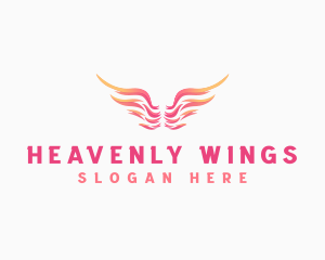 Angel - Angelic Flying Wings logo design