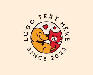 Animal - Heart Kitten Puppy logo design