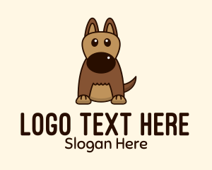 Nose - Cute Brown Dog logo design