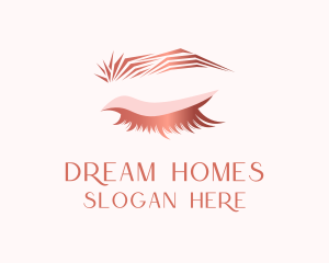 Woman - Pink Beauty Eyelashes logo design