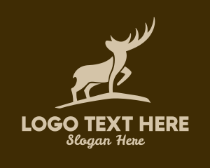 Forest Animal - Brown Wild Elk logo design