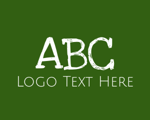 Teacher - Green Chalkboard ABC logo design
