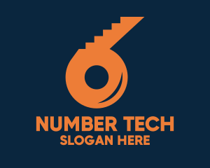 Number - Locksmith Key Number 6 logo design