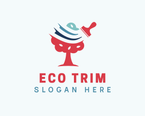 Tree Eco Paint Brush logo design