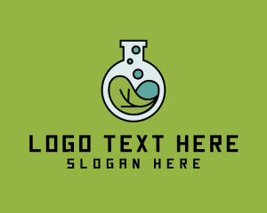 Laboratory - Water Leaf Flask logo design