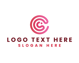 Media Tech Marketing Letter C logo design