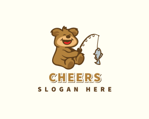 Cute Fishing Bear Logo