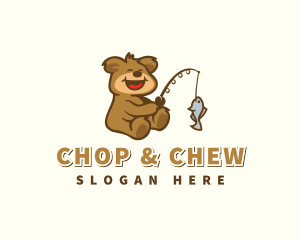 Cute Fishing Bear Logo