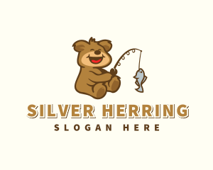 Herring - Cute Fishing Bear logo design