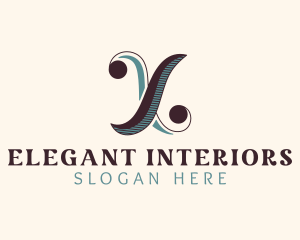 Elegant Retro Letter X logo design