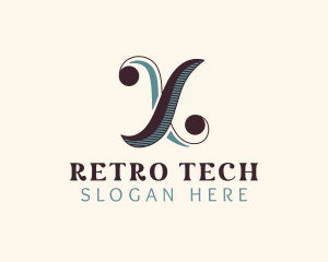 Elegant Retro Letter X logo design