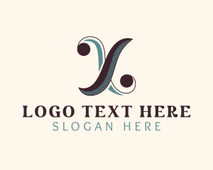 Etsy - Elegant Retro Letter X logo design