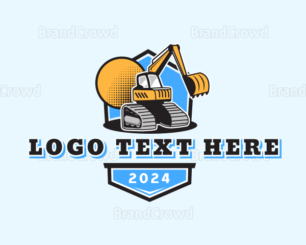 Excavator Backhoe Quarry Logo