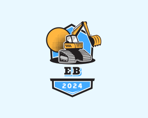 Excavator Backhoe Quarry Logo