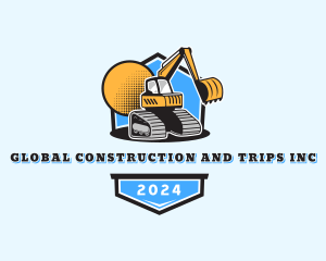 Demolition - Excavator Backhoe Quarry logo design