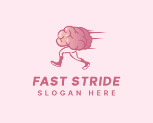 Running - Running Cartoon Brain logo design