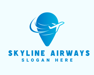 Airliner - Travel Airplane Pin logo design