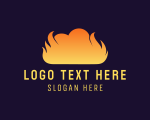 Blazing - Fire Flame Smoke Cloud logo design