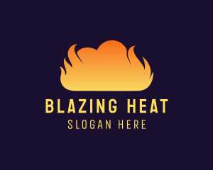 Fire Flame Smoke Cloud logo design