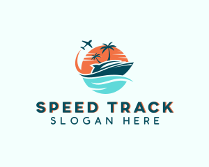 Tropical Vacation Travel Logo