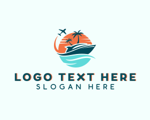 Cruise Ship - Tropical Vacation Travel logo design