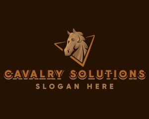 Cavalry - Wild Mustang Horse logo design