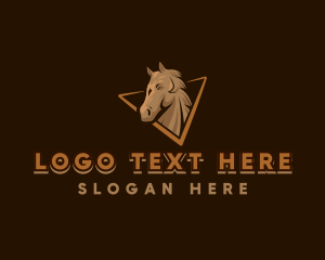 Equestrian - Wild Mustang Horse logo design