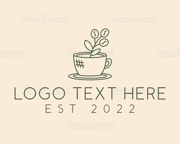 Organic Coffee Cup Cafe Logo