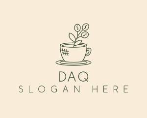 Organic Coffee Cup Cafe Logo