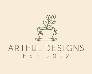 Organic Coffee Cup Cafe logo design