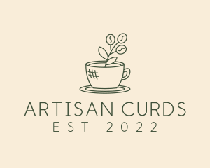 Organic Coffee Cup Cafe logo design