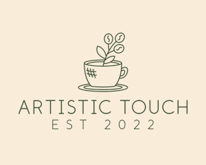 Organic Coffee Cup Cafe logo design