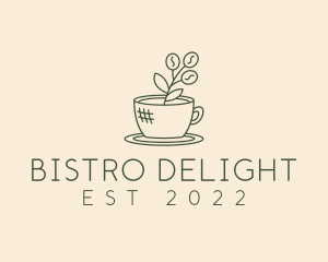 Organic Coffee Cup Cafe logo design