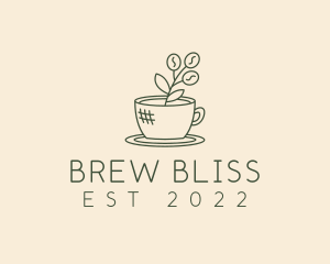 Brew - Organic Coffee Cup Cafe logo design