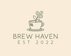 Brew - Organic Coffee Cup Cafe logo design