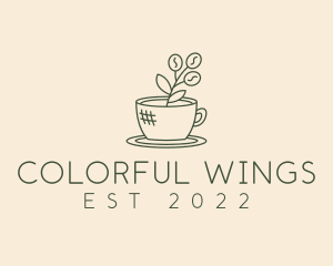 Organic Coffee Cup Cafe logo design